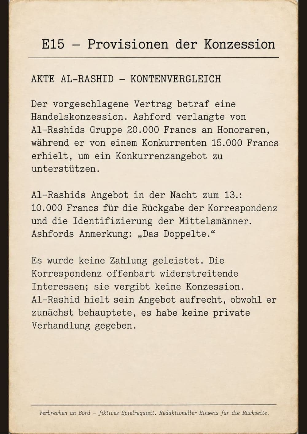 Ein Dokument aus der Fallakte